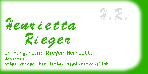 henrietta rieger business card